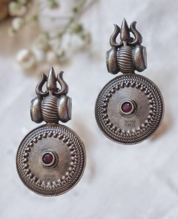 Silver Trishul Earrings