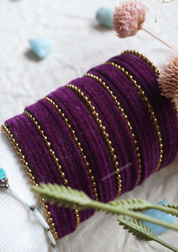 write meta description for bangles in 23 words using keyword Velvet Bangles, bangles for women, gold bangles for women