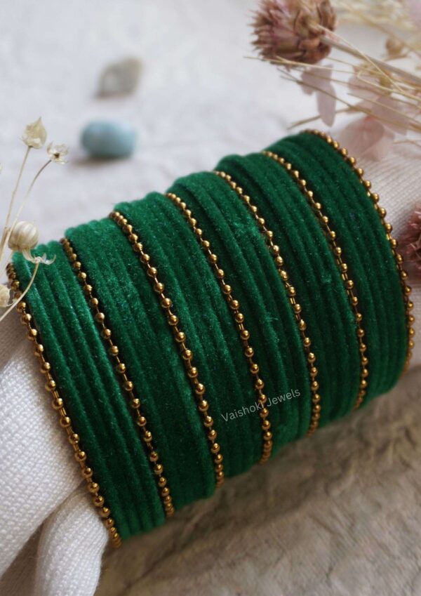write meta description for bangles in 23 words using keyword Velvet Bangles, bangles for women, gold bangles for women