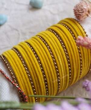 write meta description for bangles in 23 words using keyword Velvet Bangles, bangles for women, gold bangles for women