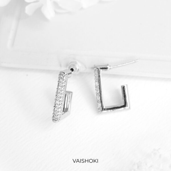 Rectangle Diamond Studs - Image 3